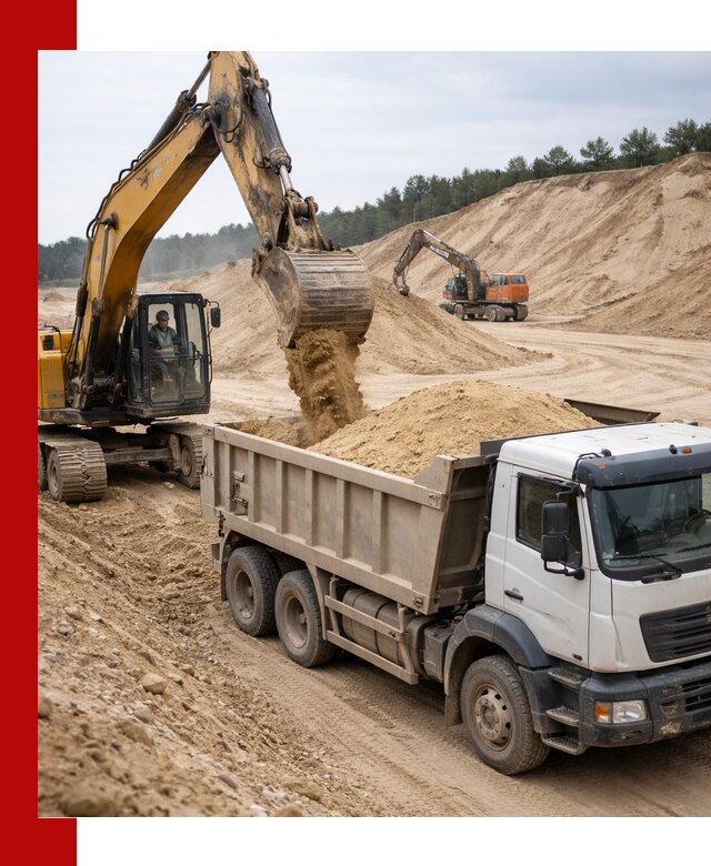 Доставка карьерного песка с самосвалами и разгрузкой в Щёлкове