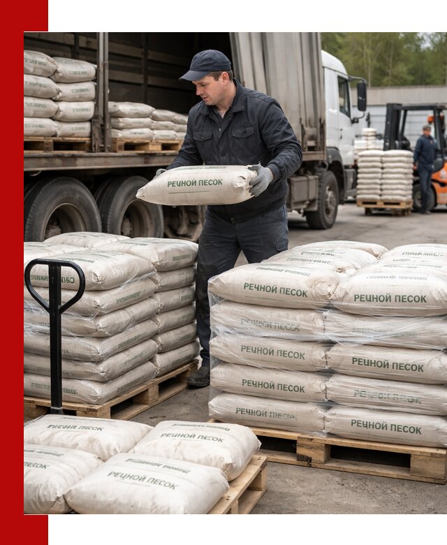 Речной песок в мешках с доставкой в Щёлкове