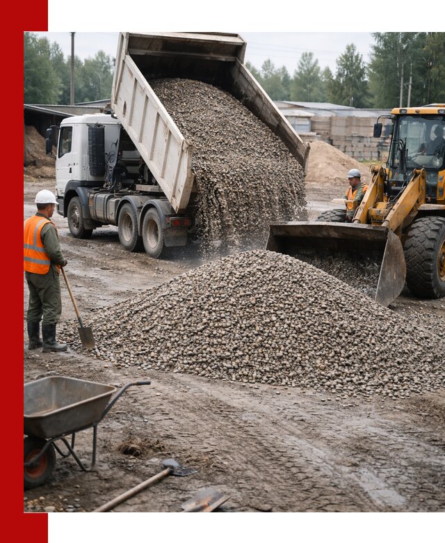 Мытый гравий с доставкой в Щёлкове от карьера до участка