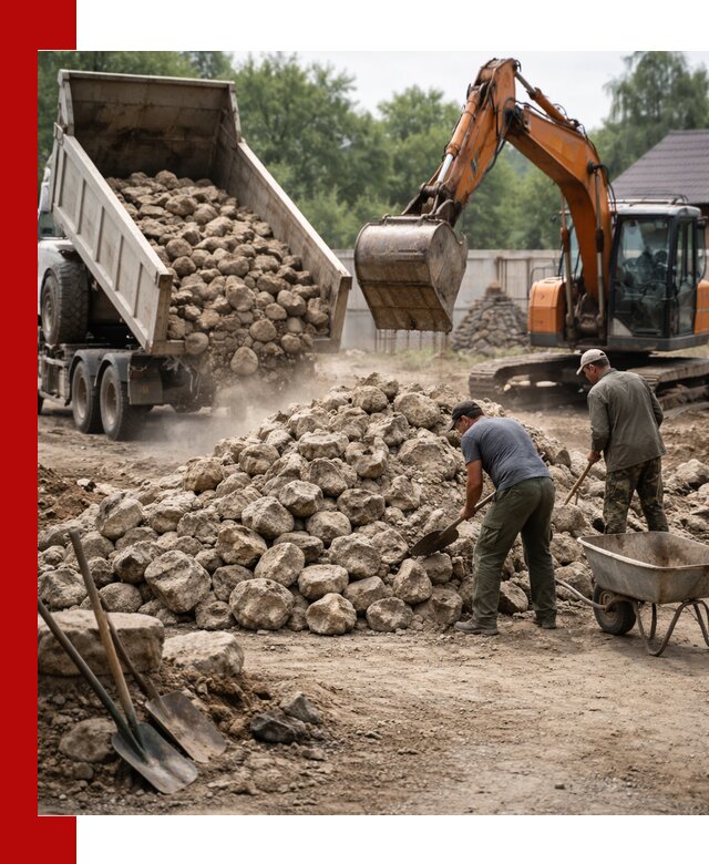 Доставка и разгрузка бутового камня в Щёлкове