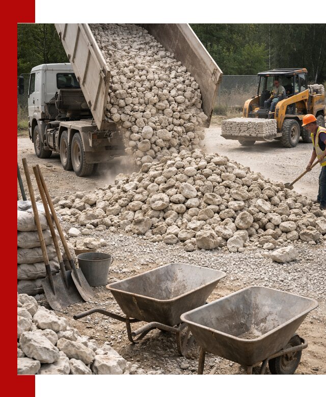 Доставка и продажа бутового известнякового камня в Щёлкове