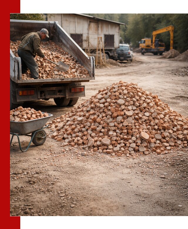 Доставка и подушка из боя кирпича с разгрузкой в Щёлкове