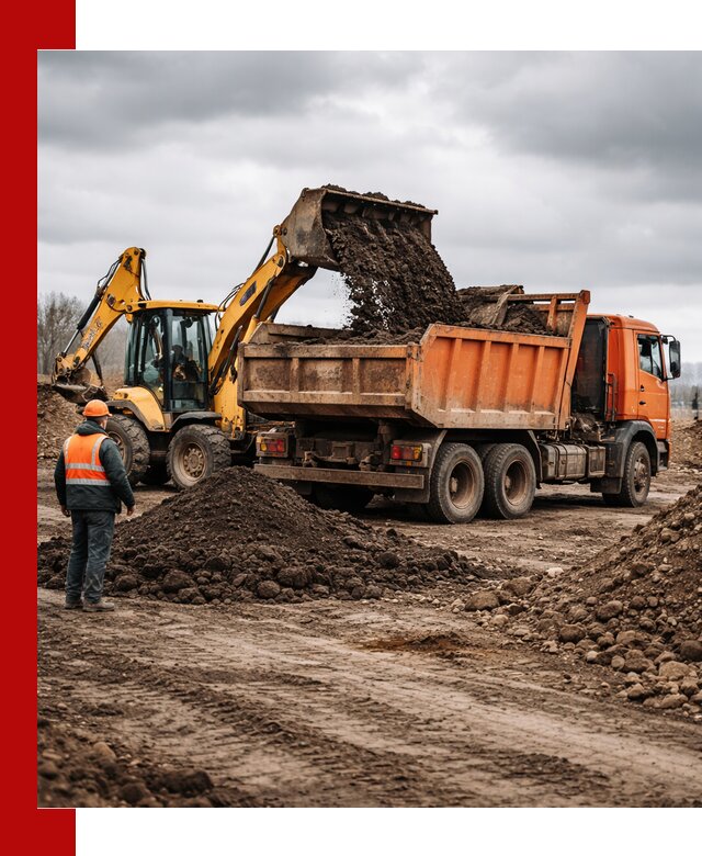 Вывоз грунта и строительного мусора в Щёлкове грузовыми самосвалами