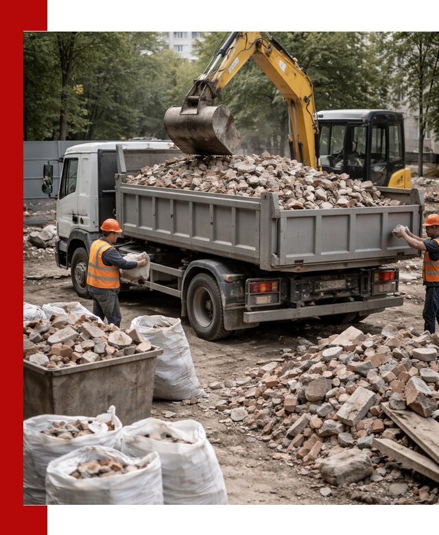 Вывоз строительного мусора в Щёлкове с самосвалами и контейнерами